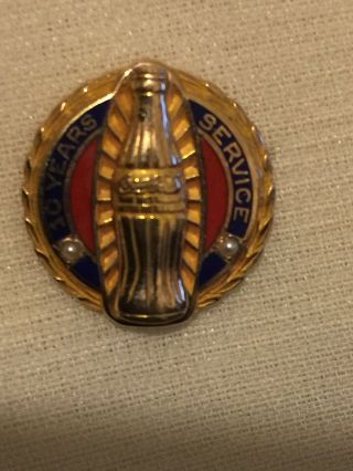 Vintage 10k Gold Coca Cola Co 10 Years Employee Service Pin 2
