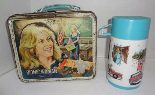 1978 The Bionic Woman Lunchbox And Thermos Set