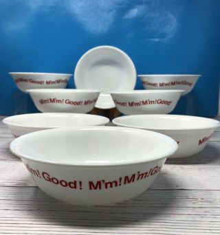 Vtg Set Of 8 Campbell’s Soup 6” Bowl Corelle “mm Mm Good ” Collectible