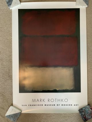 Mark Rothko Poster Untitled 1960 Red Black Tan 24 X 36 San Francisco