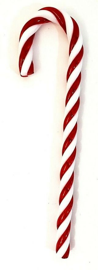 Candy Cane Christmas Ornaments Set Of 11 Bright Red & White Acrylic 7 "