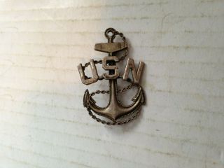 Vintage Sterling Silver United States Navy USN Anchor Pin 2