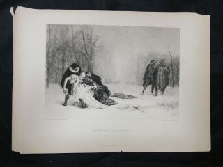 1800s Etchings Engraving - After The Masquerade By J.  L.  Gerome & Paul Rajon