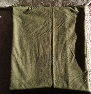 Us Military Vintage Olive Green 100 Wool Blanket 66”x84”