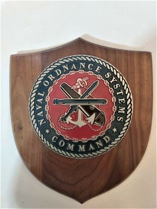 Naval Ordnance System Command Vintage Plaque Award