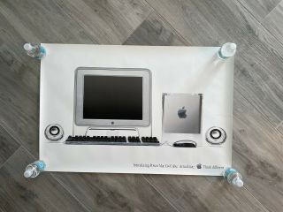 Vintage 2000 Poster Apple Power Mac G4 Cube " Actual Size "