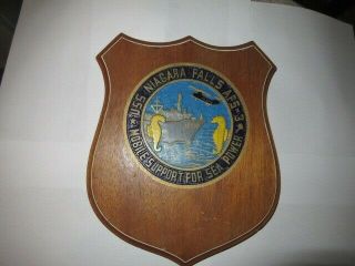 Uss Niagara Falls Afs - 3 Mogile Support For Sea Power Wooden Plaque
