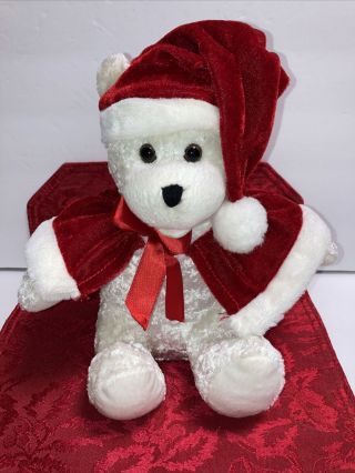 Pbc International Christmas Holiday Bear Plush Sings " Santa Baby " Approx 10 "