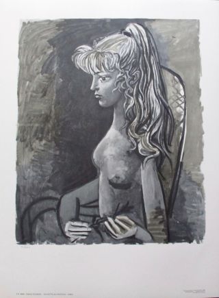 Pablo Picasso Sylvette Au Fauteuil 1980 Limited Edition Lithograph Art