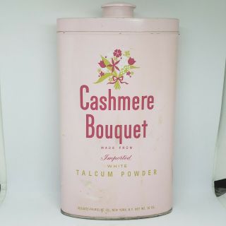 Vintage Cashmere Bouquet Talcum Powder Tin With Contents 10oz