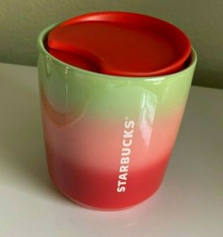 Starbucks Christmas Holiday 2020 Ceramic Mug Red/pink/green Ombre Gift