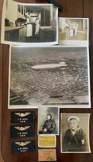 Vintage Navy Photos - Provinence Blimp Dirigible Uss Los Angeles - Watch Pass