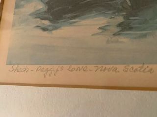 William DeGarthe Print Painting Pencil Signed Framed Peggy ' s Cove Nova Scotia 3