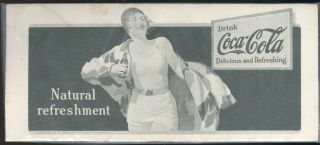 1931 Coca Cola Ink Blotter,  Girl Going Bathing