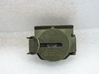 Vintage Military Us Military Navy Folding Compass Waltham Watch Co Hm Anchor Usa