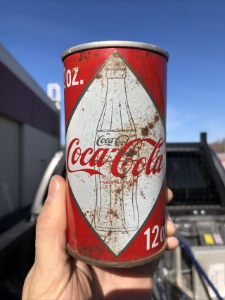 Coca - Cola Dog Bone Zip Top Soda Can - Hayward,  California - Uncleaned Flat