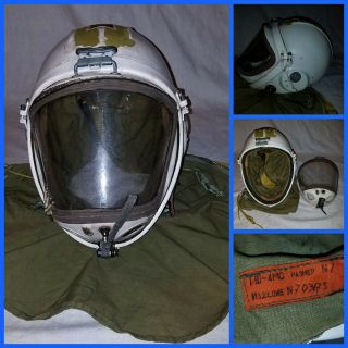 Russian Soviet Pilot Flight Helmet Air Force Gsh - 4ms High Altitude Space
