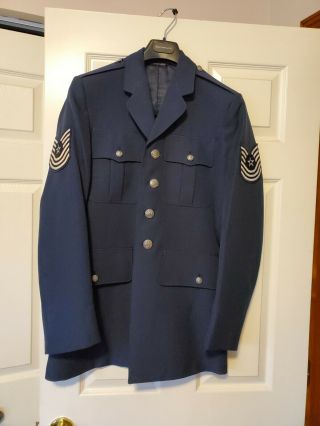 Vintage United States Air Force Dress Uniform Jacket Size 38r Men Coat Blue