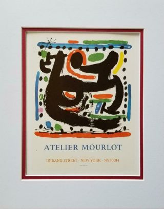 Joan Miro Atelier Mourlot Poster Print Matted Offset Lithograph 1980