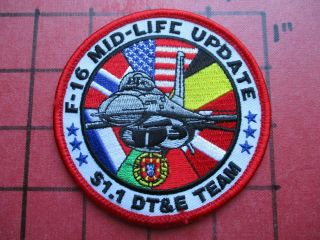 Air Force Squadron Patch Nato Klu,  F - 16 Mid Life Update S1.  1 Dt&e Team