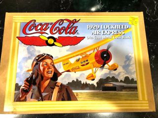 Coca - Cola Ertl 1929 Lockheed Die Cast Metal Airplane Bank Nib 1994