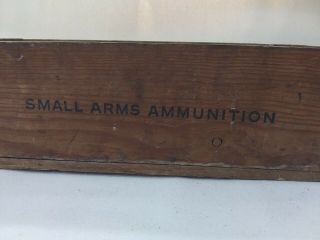 Vintage Wood Box Small Arms Ammunition 50 Cal.  Cartridges M33 - Ball