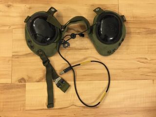 Us Army Helicopter Pilot Helmet Headphones,  Chinstrap,  Vietnam Cold War