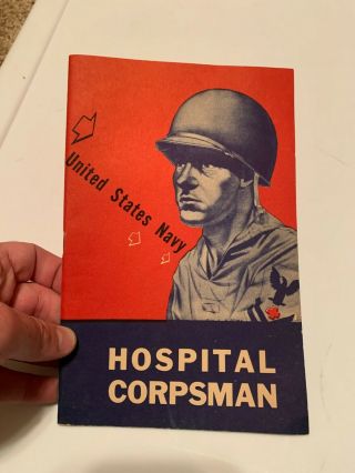 Vintage 1943 United States Navy Hospital Corpsman Book Pamphlet Military