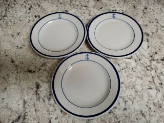 3 Tepco China Us Navy Anchor Bread Plate 6 1/4 "