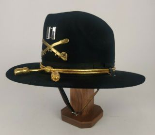 Vintage Us Army Captain Rank Cavalry Black Stetson Cowboy Hat Size 7 1/8