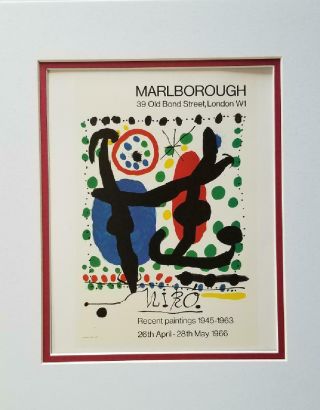Joan Miro Recent Paintings 1945 - 1963 Poster Print Matted Offset Lithograph 1980