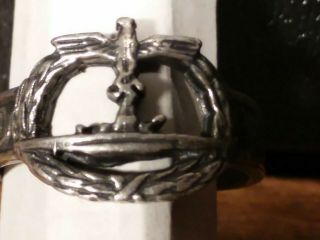 Trench Art World War Ii German U - Boat Submarine Ring Engraved.  Silver