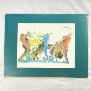 Leo Meiersdorff 1982 Orleans Jazz Music Quartet Signed Watercolor Print 2
