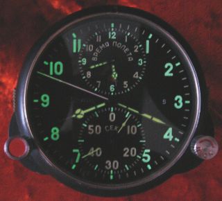 SOVIET COCKPIT CLOCK ACHS - 1 MILITARY AIRCRAFT AIR FORCE MIG SU/MIG Jets 1980s 2