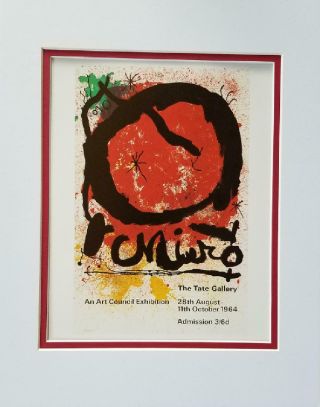 Joan Miro The Tate Gallery Exhibition Poster Print Matted Offset Lithograph 1980