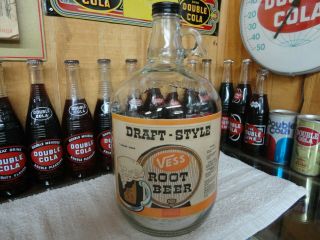 Vess Draft Root Beer Soda Fountain Syrup Jug Paper Label Vess Beverage Co.