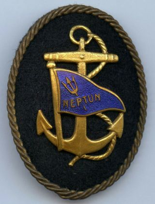 Sweden Neptun Fleet Vintage Maritime Cap Badge
