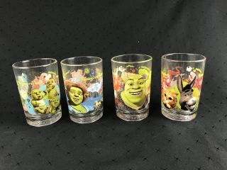 Mcdonalds Complete Set Of 4 Glasses Shrek The Third - 2007