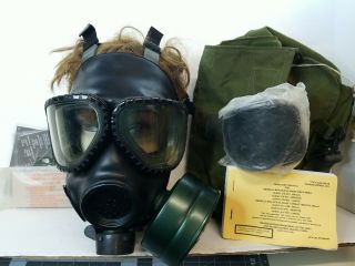 Us Military M40 Gas Mask Size L With Bag Dark Lenses (replacements) Instructions