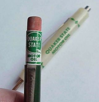Vintage Quaker State Motor Oil Mechanical Pencil & Magnet Screwdriver