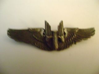 1 - U.  S.  Military Medal " 2 " Amico Wwii Sterling Bomber Pilot Wings,  Pin Back.