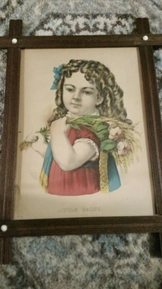Antique Currier & Ives Little Daisy Colors - Frame - One