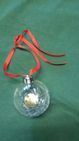 Vintage Czech Republic Hand Cut 24 Lead Crystal Christmas Ornament Ball W/ Box