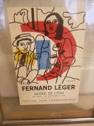 1955 Lithographic Print Poster Fernand Leger Musee de Lyon June 1955 2