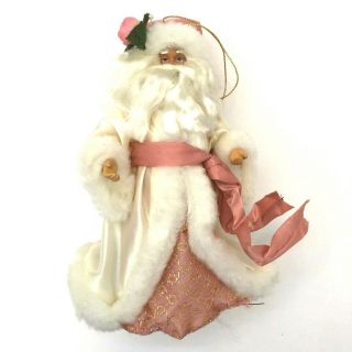 Vintage Pink Victorian Santa Tree Topper,  Pink Santa Figure Silvestri