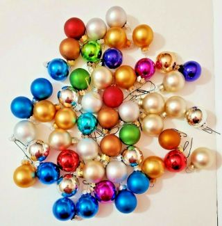 Vintage Christmas Ornaments 57 Mercury Glass Balls Silver Gold Red Blue 3/4 "