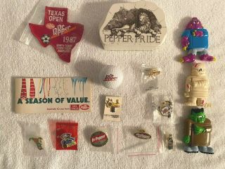 15 Vintage Dr Pepper Items - Pepper Pride,  Monsters,  Patch,  Pins,  Golf Ball