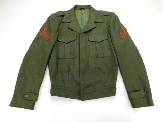 Vintage Usmc Us Marine Sgt Alpha Green Wool Ike Uniform Jacket Coat Size 38