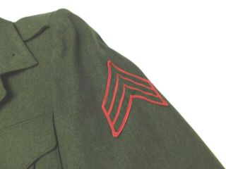Vintage USMC US Marine SGT Alpha Green Wool Ike Uniform Jacket Coat Size 38 3