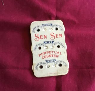 Vintage Collectible Sen Sen Gum Perpetual Baseball Counter Card